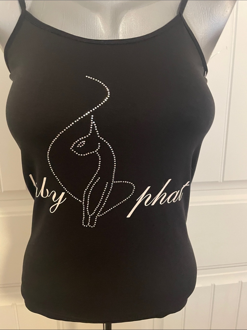 Baby Phat Black Rhinestone Cat Camisole